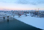 Завершено 13 из 16 стадий надвижки пролётного строения моста через Обь в Новосибирске 