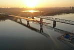 В Новосибирске завершено 10 из 16 стадий надвижки пролётного строения моста через реку Обь