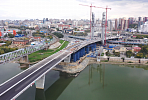 На покраску 114-метрового пилона строящегося моста в Новосибирске потребуется 9 тонн специальной краски 