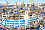 На площадке строительства культурного кластера в Якутске готовятся к монтажу фасадных конструкций общей площадью более 7 тыс. кв. м 